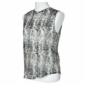 LNA Sleeveless Zebra Print Top Size S – Black Gray White Animal Pattern Tank